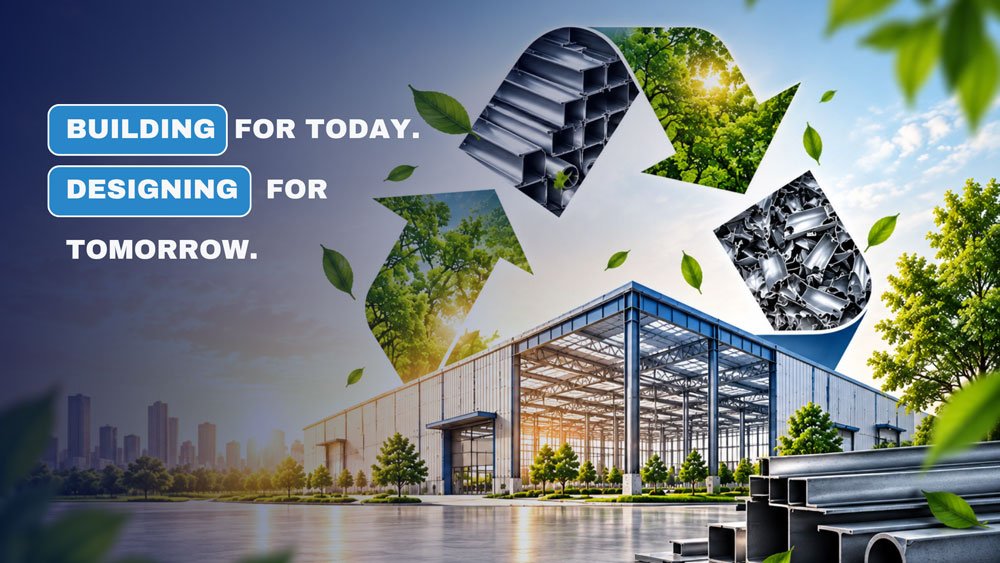 Steel building supporting circular economy and sustainable construction